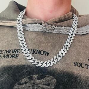 Y2K Iced Out Cuban Link Chain – Vintage 2000s Emo Style, Unisex, Brand New